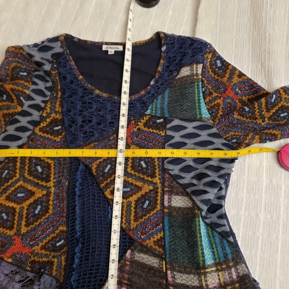 PARIS MUSE boho color block multi media tunic - Picture 4 of 9